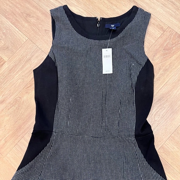 NWT Gap Women's Black White Tweed Sleeveless Dress Size 4 Cotton - Picture 4 of 9